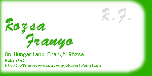 rozsa franyo business card